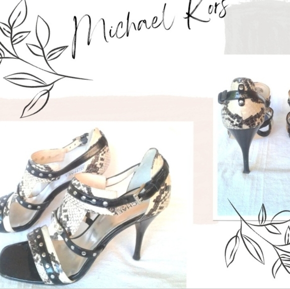 Michael Kors Snake Skin Sandals 8 - Picture 1 of 7